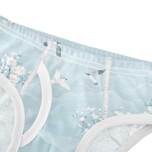 ODAWA Cherry Blossom Blue White Boys Briefs, Toddler Boys Underwear 2T4