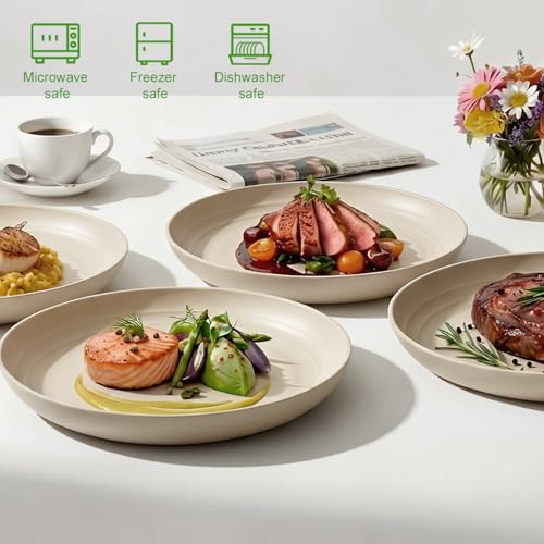 Image of 9In Unbreakable Dishwasher & Microwave Safe Dinner Plates Set of 6