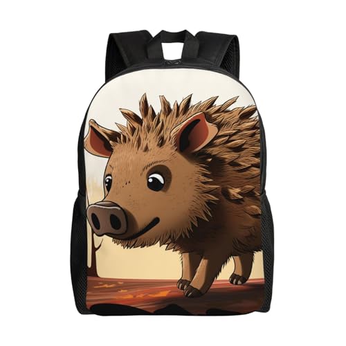 QSMJKLD Mochila para laptop de animação de javali para mulheres e homens, mochila para computador, leve, casual, mochila para o dia 40,6 cm