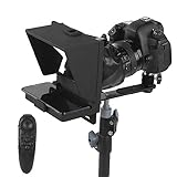 Goshyda Kit de teleprompter, cámara DSLR para teléfono móvil Teleprompter portátil con Control Remoto, para grabación de Disparos/transmisión en Vivo