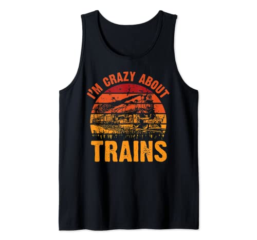 I'm Crazy About Trains Retro Vintage Tren Camiseta sin Mangas