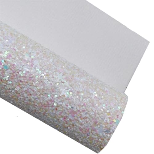 Tissu en cuir pailleté synthétique litchi vinyle brillant 2 pièces pour DIY et nœuds