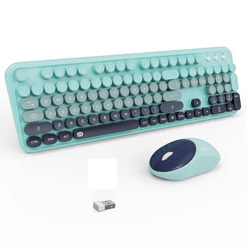 Image of FD 2.4GHz Wireless Keyboard and Mouse Set with Switch Button - Full-Size Keyboard - Compatible for Windows /Laptop /PC /Notebook /Smart TV and More - Indigo Blue Colorful
