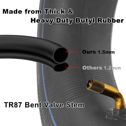 RUTU 2-Pack 13x5.00-6 12X5.00-6 Inner Tube with TR87 Angled Valve Stem for Razor Dirt Quad (Versions 1-18) Go Kart Dirt Bike ATV Dune Buggies Wagons Lawn Mowers Garden Tractors Hand Truck 4.5/5.30-6