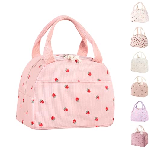 Lunch Bags for Women Insulated Cooler Lunch Bag Adults Kids Packed Lunch Box Tote Bag Cute Girls Ladies Lunch Bags for Work School Picnic Travel Pink Preppy Stuff Gifts for Teenage Girls Daughter