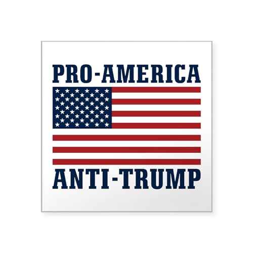 CafePress Pro America Anti Trump Sticker Square Bumper Sticker Car Decal