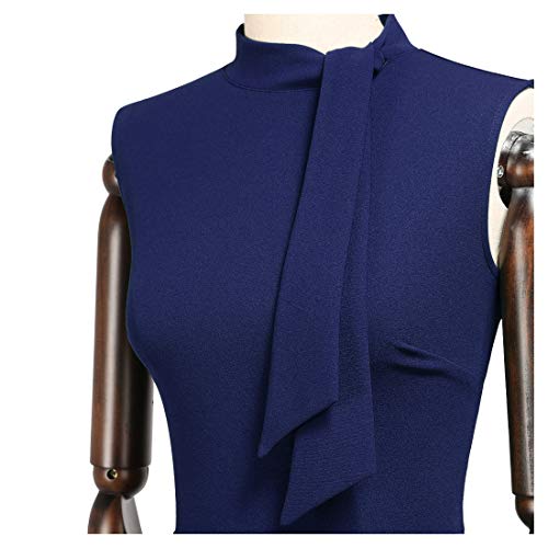 Image of Miusol Women's Retro 1950s Style Half Collar Ruffle Cocktail Pencil Dress