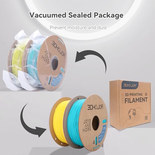 Image of 3DHoJor PLA Pro (Plus) Filament 1.75mm, 3D Printer Filament, 1kg*2 BundleCardboard Spool 3D Printing Filament, Dimensional Accuracy + /- 0.03 mm-Yellow+Light Blue