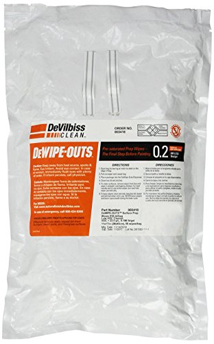 DeVilbiss 803418 'DeWipe-Outs' Prep Wipe, (Pack of 50)