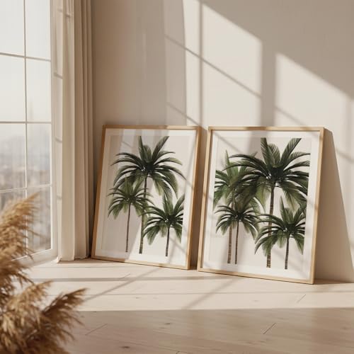 Image of COLOSSAL ART HOUSE Set of 2 botanical wall art paintings for living room & wall painting for bedroom wall decor - (10x13 Inch framed poster, Paintings for home decor)