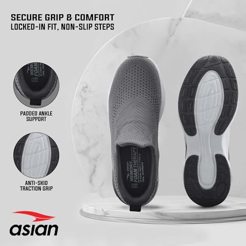 Image of ASIAN Wonderwalk Pro-16 Men's Walking Shoes with Ultra-Soft Cushioning | Slip- On Shoes with Lightweight Design | Ideal for Daily Walking, Gym & Travel