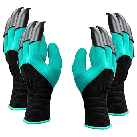 Chargenyang 2 Pairs Garden Gloves,Gardening Work Gloves with Sturdy Claws Quick & Easy to Dig & Plant,Safe Gloves for Women & Men Cover