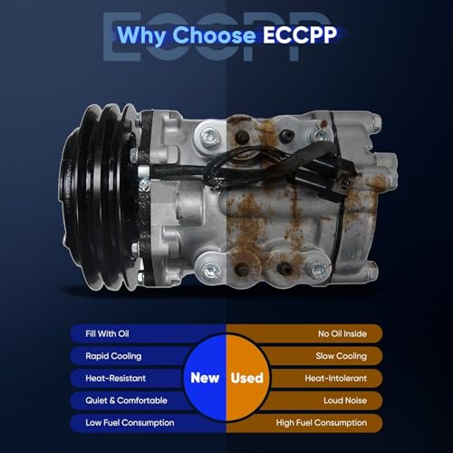 Image of ECCPP AC Compressor for Dodge Dakota 3.9L 5.2L 1987-1991 | Fit for Dodge D150 D250 D350 W150 W250 W350 5.9L 1981-1993 AC Compressor with Clutch Rapid Cooling