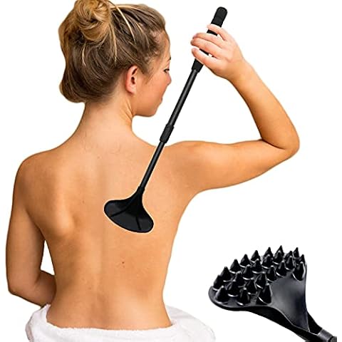 EASACE Back Scratcher for Women Men Extendable with Strong ABS Massage Head, 21inch Body Scratcher for Adults - Pets Compact - Retractable（Black） Cover