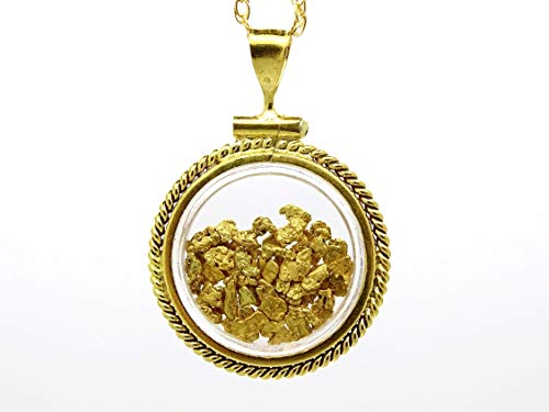 gold nugget pendant, real gold nugget necklace, layering necklace gold, small gold locket, gold necklace gift for her, Gold mining gift