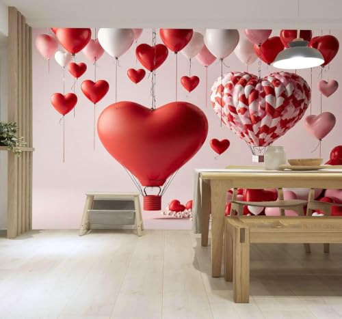 Papier peint texture soyeuse 3D cœurs et roses 350x256cm - 4