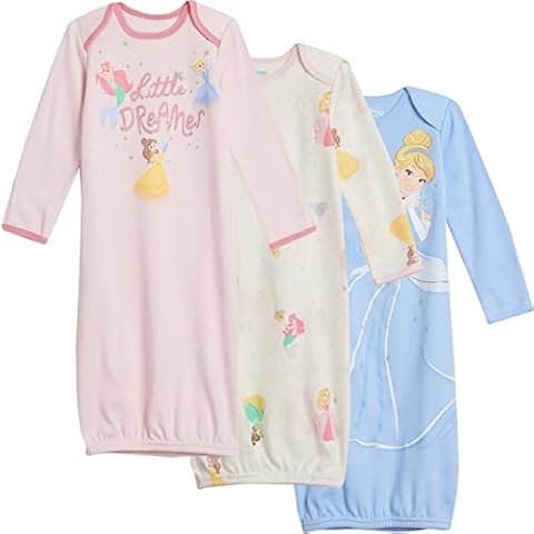 Disney Princess Baby Girls 3 Pack Sleeper Gowns Cover