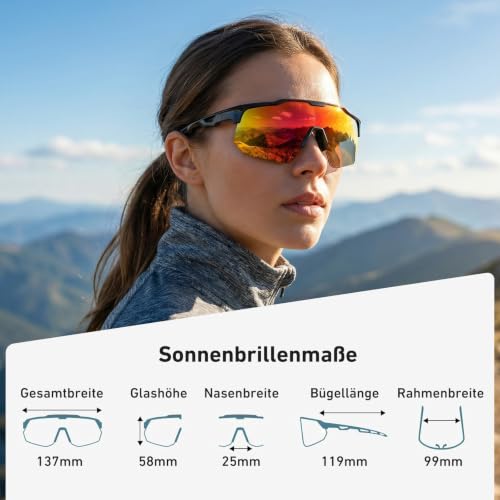 HAAYOT Schnelle Brille, Sportbrille, Fahrradbrille für Herren und Damen – 24g leichter TR-90-Rahmen, polarisiert und UV400… – Ansicht 3