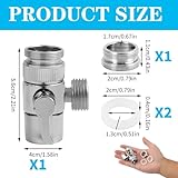 Chrome Brass Diverter Faucet, 3 Way Valve, 3-Way Diverter for Shower and Sink with External Adapter M22 x M24, Switch Valve for Kitchen and Bathroom, Easy Installation - Image 2