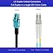 492FT/150M OM3 LC to LC Outdoor Armored Fiber Patch Cable, Direct Burial Industrial TPU Duplex Multimode Fiber Optic Cable, 40Gb/10Gb, 50/125 um, Uniboot LC-LC Connector with Pulling Eye Kit, OD 5mm