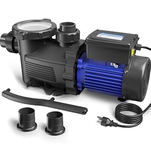 AQUASTRONG 2 HP in/Above Ground Dual Speed Pool Pump, 115V, 5186 GPH, High Flow, Powerful Self Priming Swimming Pool Pump with Filter Basket for Swimming Pool