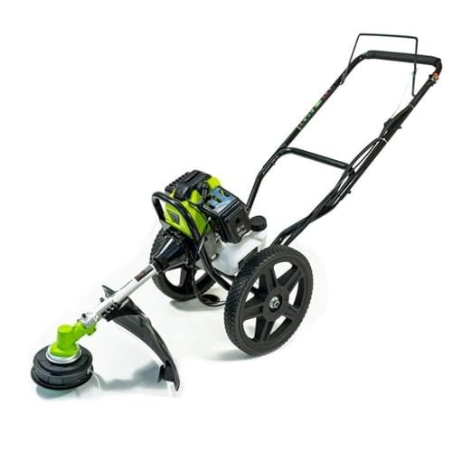 Synergy Desbrozadora de Ruedas Gasolina 62cc 4CV – Motor 2 Tiempos – Modelo Pro Wheels – Cabezal de Hilo y Cabezal de Corte para maleza
