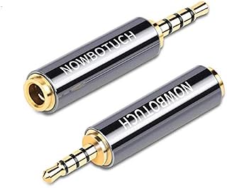NOWBOTUCH 2.5mm Male to 3.5mm Female Adapter(2 Pack), 3.5mm Female to 2.5mm Male Audio Adapter Converter Headphone Earphone Headset 2.5mm to 3.5mm 3 Ring Jack Stereo or Mono