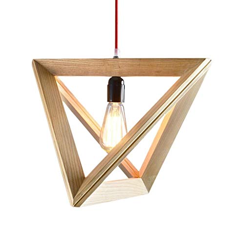 Lustre en bois contre les plafonds vides suspension geometrique 37cm
