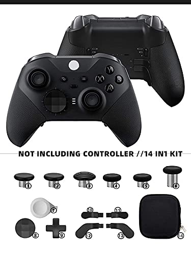 Image of 14IN1 Metal Alloy Thumbsticks Trigger D-Pads Button Set for XBOX One Elite Series 2 ( model 1797 ) Controller - Black