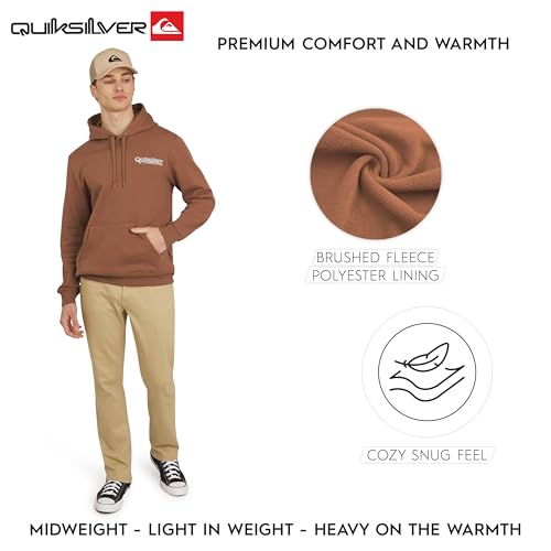 Image of Quiksilver Men's Regular Fit Super Soft Fleece Midweight Pullover Hooded Sweatshirt