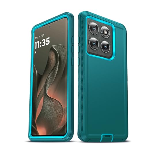 LeYi for Motorola-Edge-2025 Casee: Moto Edge 2025 Case Heavy Duty 3 in 1 Rugged Cover, Military Grade Shockproof Cell Phone Android Funda para Motorola Edge 2025, Teal Blue