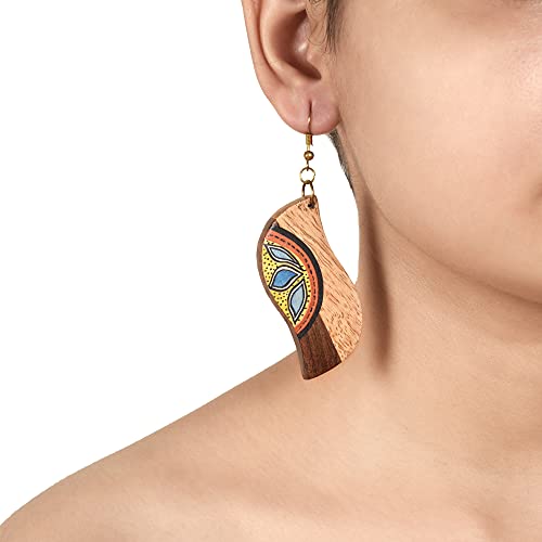 Image of Handcrafted Tribal & Dhokra Art Earrings for Women - Wooden, Nature-Inspired Statement Drop & Traditional Ethnic Designs