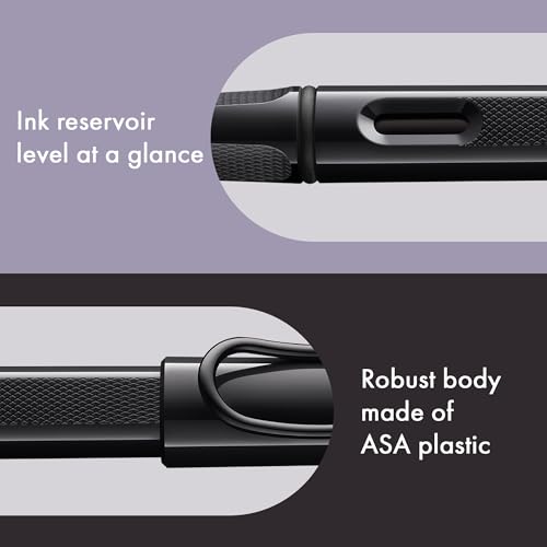 Image of Lamy safari meteorite Fountain Pen with Ergonomic Grip and Polished Steel Nib in Line Width M Robust ASA Plastic Includes Ink Cartridge T 10 Blue Right-Handed