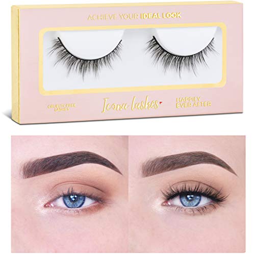 Icona Lashes Premium Quality False Eyelashes | Happily Ever After | Romantic and Balanced | Natural Look and Feel | Reusable | 100% Handmade & Cruelty-Free