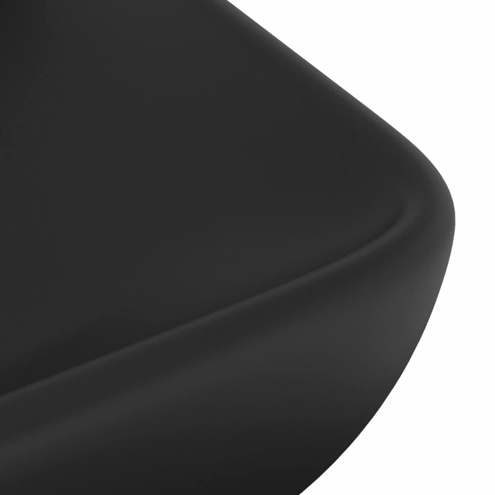 Homgoday Lavabo de lujo rectangular negro mate 71 x 38 cm de cerámica, lavabo pequeño baño, tapón lavabo baño, lavabo, filtro lavabo baño, tapones de desagüe lavabo baño