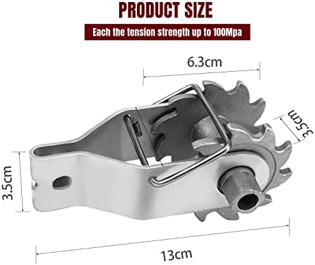 Nisorpa 24Pcs Fence Tensioner Strainer Heavy Duty Galvanized Steel Fence Wire Strainer In-Line Ratchet Strainer with Compression Clip Fence Wire Tensioner for Electric Fence Farm Fence