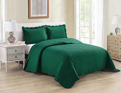 Home Collection 3pc Full/Queen Over Size Luxury Embossed Bedspread Set