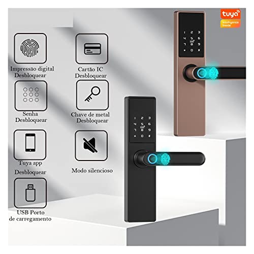 Cerradura inteligente para un hogar moderno y conectado con desbloqueo remoto Tuya 4