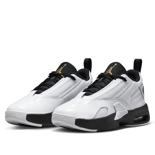 Jordan Max Aura 6 Big Kids' Shoes (FQ8297-101, White/Black/Metallic Gold) Size 52