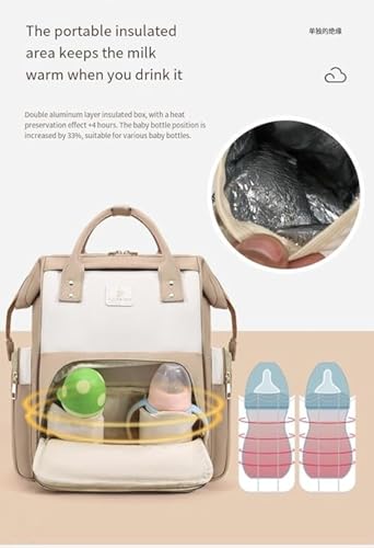 Image of Winnies Diaper Bag Backpack for Moms Multi-Functional Maternity Nappy Bags with Insulated Bottle Holders, Wide-Open Main Compartment & Multiple Pockets