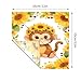 PKWKTKY Cute Monkey Sunflower Fashion Silk Head Scarfs for Women and Men, Bandana Hair Wrap Headscarf Lightweight Neck Scarves 22 x 22 Inch