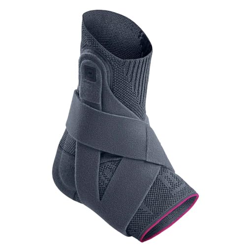medi Levamed active - Sprunggelenkbandage rechts | silber | Größe IV | Fußbandage mit stabilisierendem Gurtsystem
