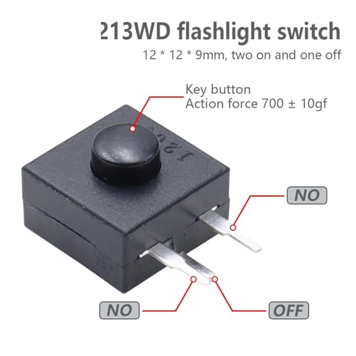 Bouton poussoir 213WD connecteur 12x12 mm mécanique de précision - 3