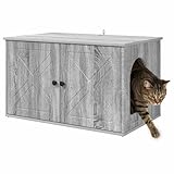 vidaXL Katzenhaus Graues Sonoma 85 x 55 x 50 cm Holzwerkstoff, Schicke Katzenunterkunft, modernes Katzenhaus, gemütlicher Rückzugsort für Ihr Lieblingstier