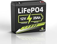12V 25Ah LiFePO4-Batterie mit eingebautem 10A BMS, 3000+ Deep-Cycle-Lithiumbatterie, 10 Jahre Lebensdauer, einsetzbar für Solaranlage, Antriebsräder, Fischfinder, Outdoor-Camping, Roller