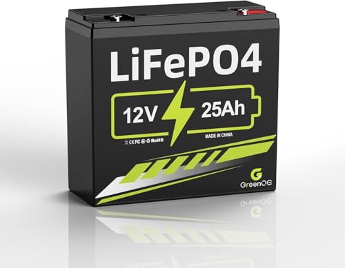 12V 25Ah LiFePO4-Batterie mit eingebautem 10A BMS, 3000+ Deep-Cycle-Lithiumbatterie, 10 Jahre Lebensdauer, einsetzbar f&uuml;r Solaranlage, Antriebsr&auml;der, Fischfinder, Outdoor-Camping, Roller