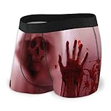 Hengtaichang Herren Unterwäsche Totenkopf Weiße Kapuze, Horror Concept Mann Jungen Boxershorts Trunks Low Rise Unterhose Mann