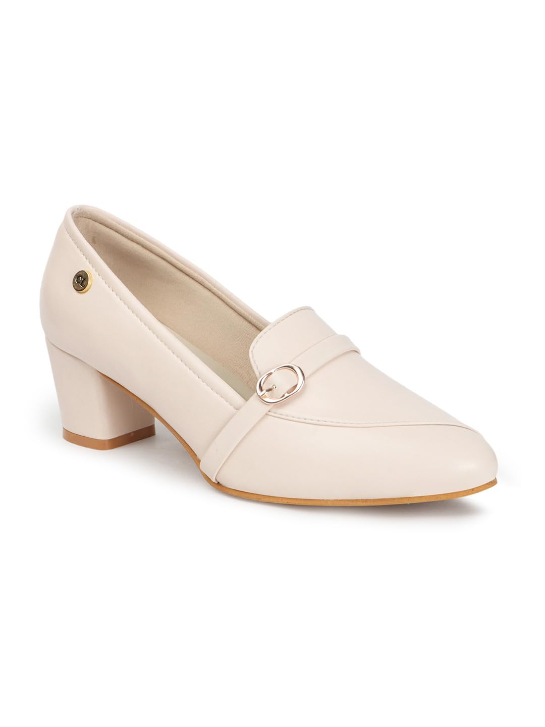 Women Stylish Slipon Pump Shoes with Block Heels, Pointed Toe for for Casual, Office and Daily Use