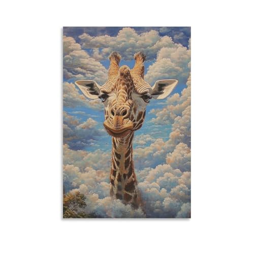 Cuadro de jirafa en lienzo TNSGHAVED decorativo de 50x75 cm para pared de salon