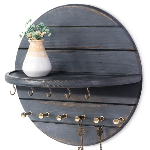 Rebee Vision Pine Wood Rustic Key Holder Wall Mount for